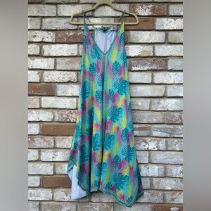 India Boutique Tropical Leaf Print Swim Suit Coverup Dress